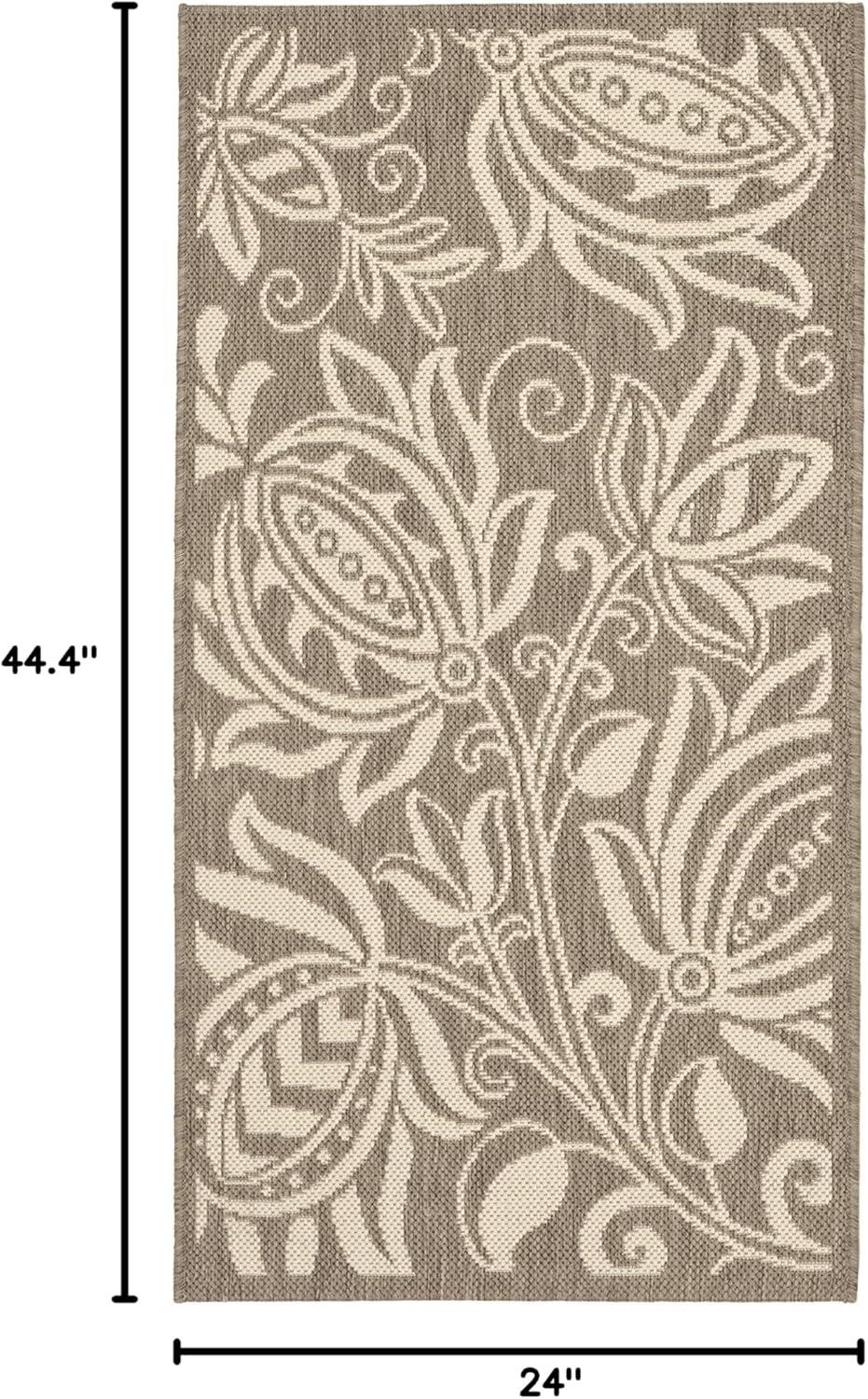 image:imageSAFAVIEH Washable Rug Outdoor Courtyard Collection 53 x 77 Chocolate amp Natural NonShedding amp Easy Cleaning Ideal for Patio Backyard Mudroom CY29613409BrownNatural