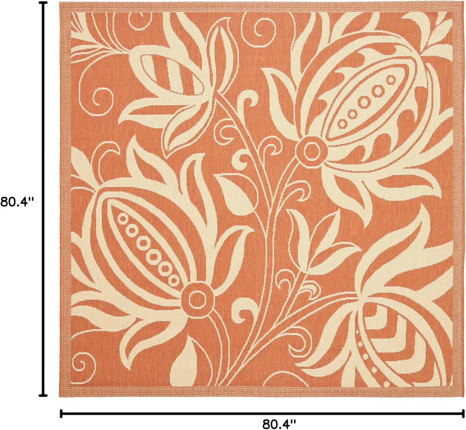 image:imageSAFAVIEH Washable Rug Outdoor Courtyard Collection 53 x 77 Chocolate amp Natural NonShedding amp Easy Cleaning Ideal for Patio Backyard Mudroom CY29613409TerracottaNatural