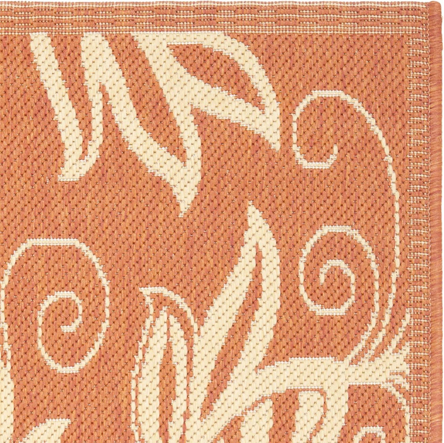 image:imageSAFAVIEH Washable Rug Outdoor Courtyard Collection 53 x 77 Chocolate amp Natural NonShedding amp Easy Cleaning Ideal for Patio Backyard Mudroom CY29613409TerracottaNatural
