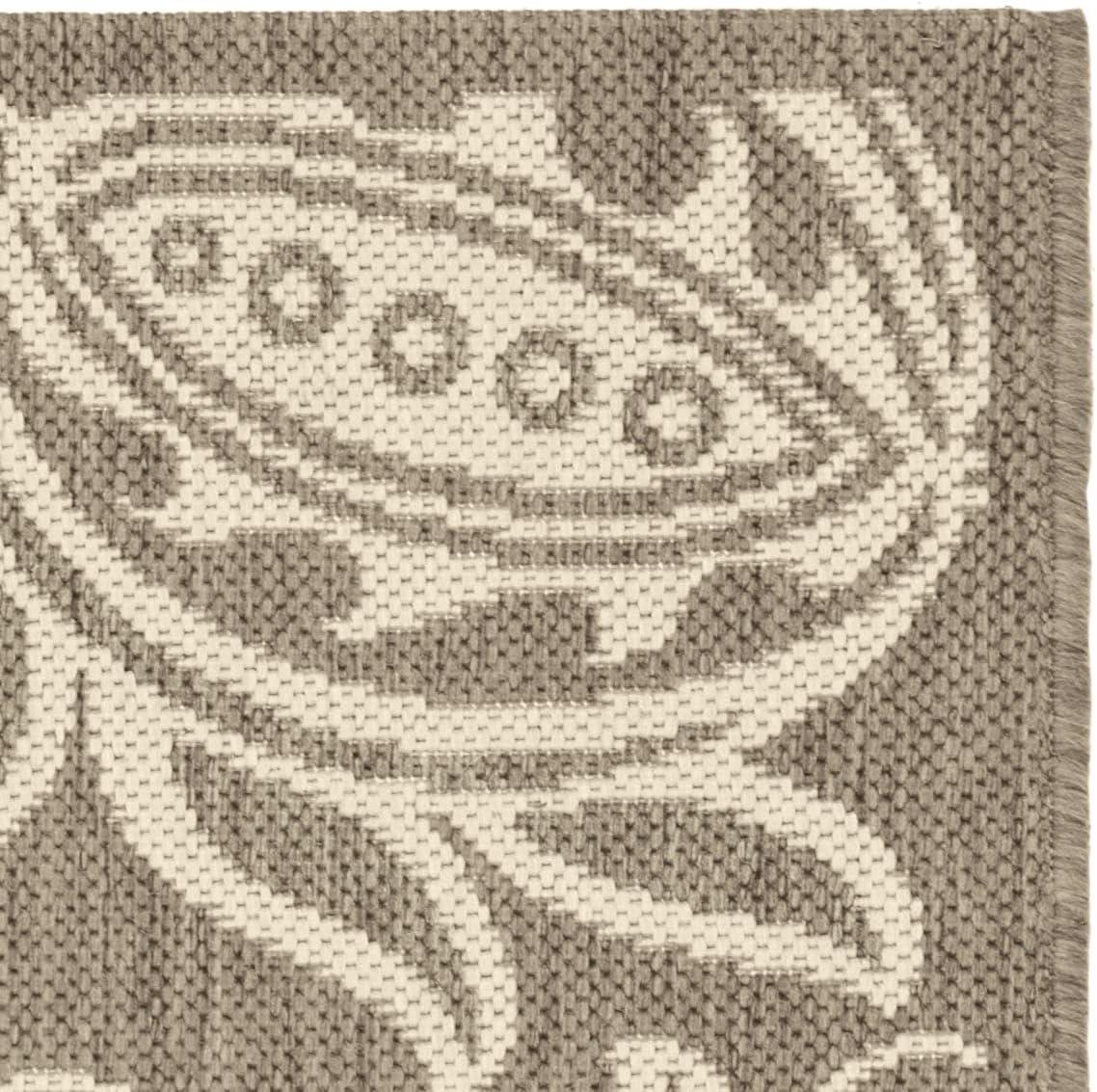image:imageSAFAVIEH Washable Rug Outdoor Courtyard Collection 53 x 77 Chocolate amp Natural NonShedding amp Easy Cleaning Ideal for Patio Backyard Mudroom CY29613409BrownNatural