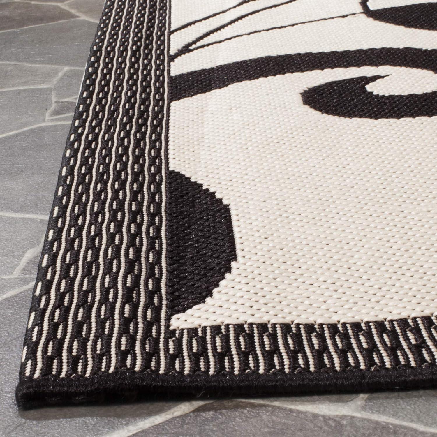 image:imageSAFAVIEH Washable Rug Outdoor Courtyard Collection 53 x 77 Chocolate amp Natural NonShedding amp Easy Cleaning Ideal for Patio Backyard Mudroom CY29613409SandBlack