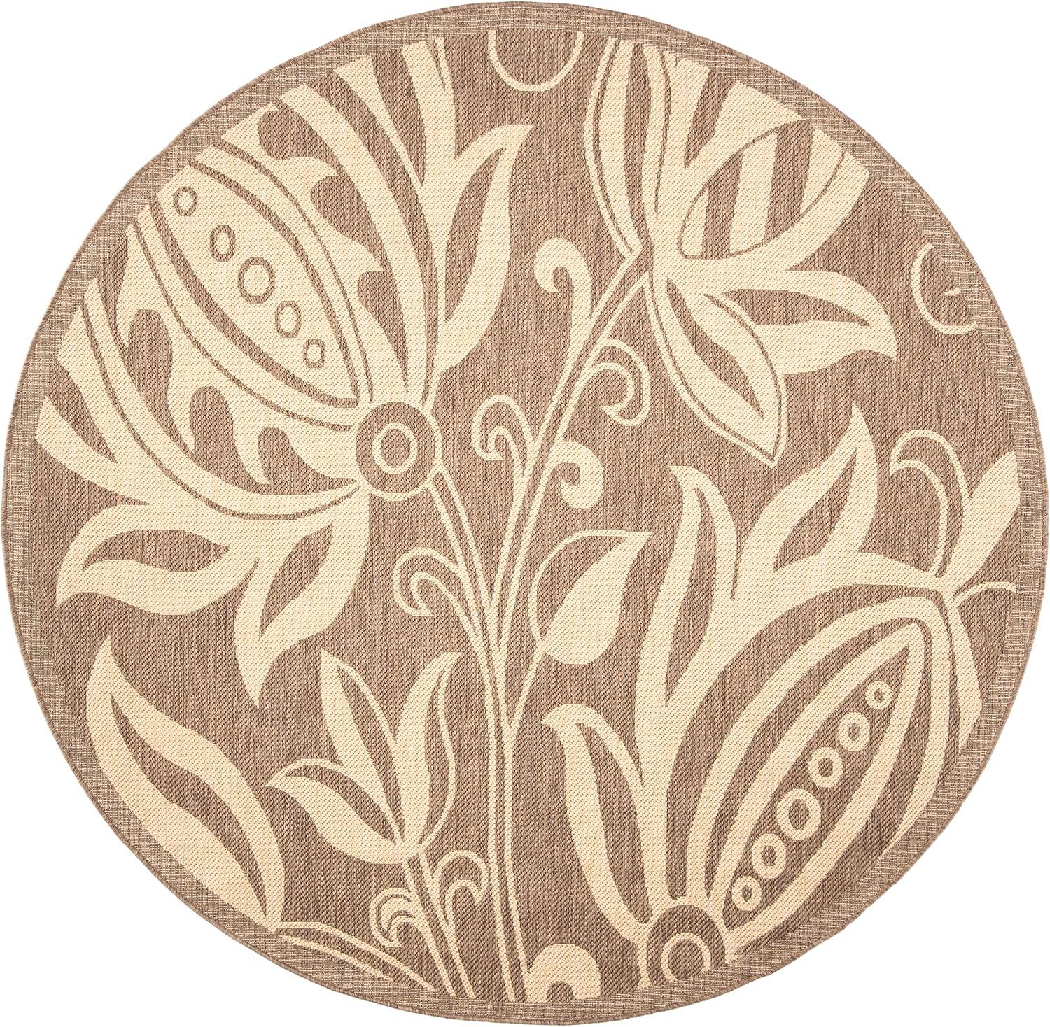 image:imageSAFAVIEH Washable Rug Outdoor Courtyard Collection 53 x 77 Chocolate amp Natural NonShedding amp Easy Cleaning Ideal for Patio Backyard Mudroom CY29613409BrownNatural