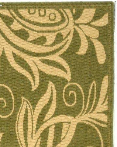 image:imageSAFAVIEH Washable Rug Outdoor Courtyard Collection 53 x 77 Chocolate amp Natural NonShedding amp Easy Cleaning Ideal for Patio Backyard Mudroom CY29613409OliveNatural