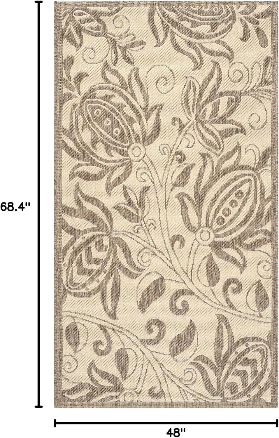 image:imageSAFAVIEH Washable Rug Outdoor Courtyard Collection 53 x 77 Chocolate amp Natural NonShedding amp Easy Cleaning Ideal for Patio Backyard Mudroom CY29613409NaturalBrown
