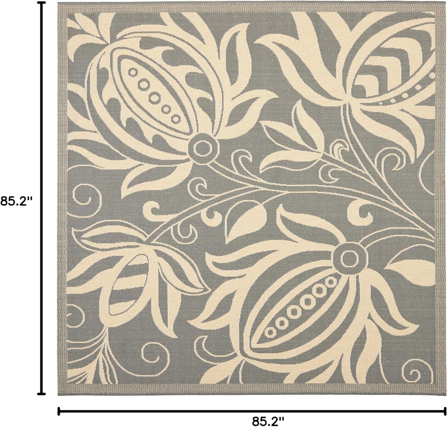 image:imageSAFAVIEH Washable Rug Outdoor Courtyard Collection 53 x 77 Chocolate amp Natural NonShedding amp Easy Cleaning Ideal for Patio Backyard Mudroom CY29613409GreyNatural