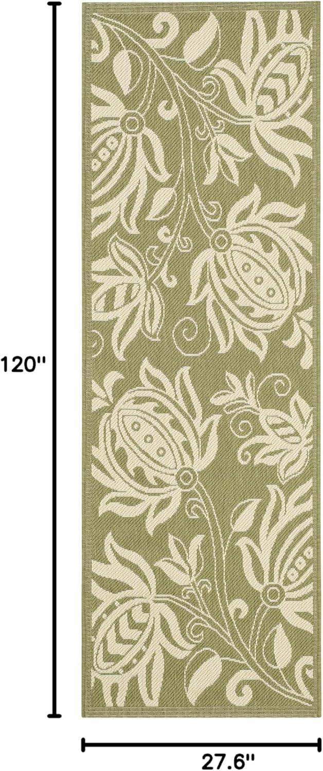 image:imageSAFAVIEH Washable Rug Outdoor Courtyard Collection 53 x 77 Chocolate amp Natural NonShedding amp Easy Cleaning Ideal for Patio Backyard Mudroom CY29613409OliveNatural