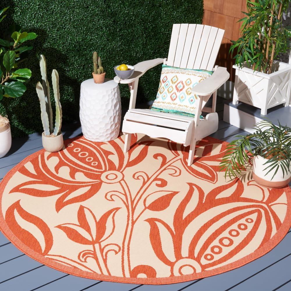 image:imageSAFAVIEH Washable Rug Outdoor Courtyard Collection 53 x 77 Chocolate amp Natural NonShedding amp Easy Cleaning Ideal for Patio Backyard Mudroom CY29613409NaturalTerra