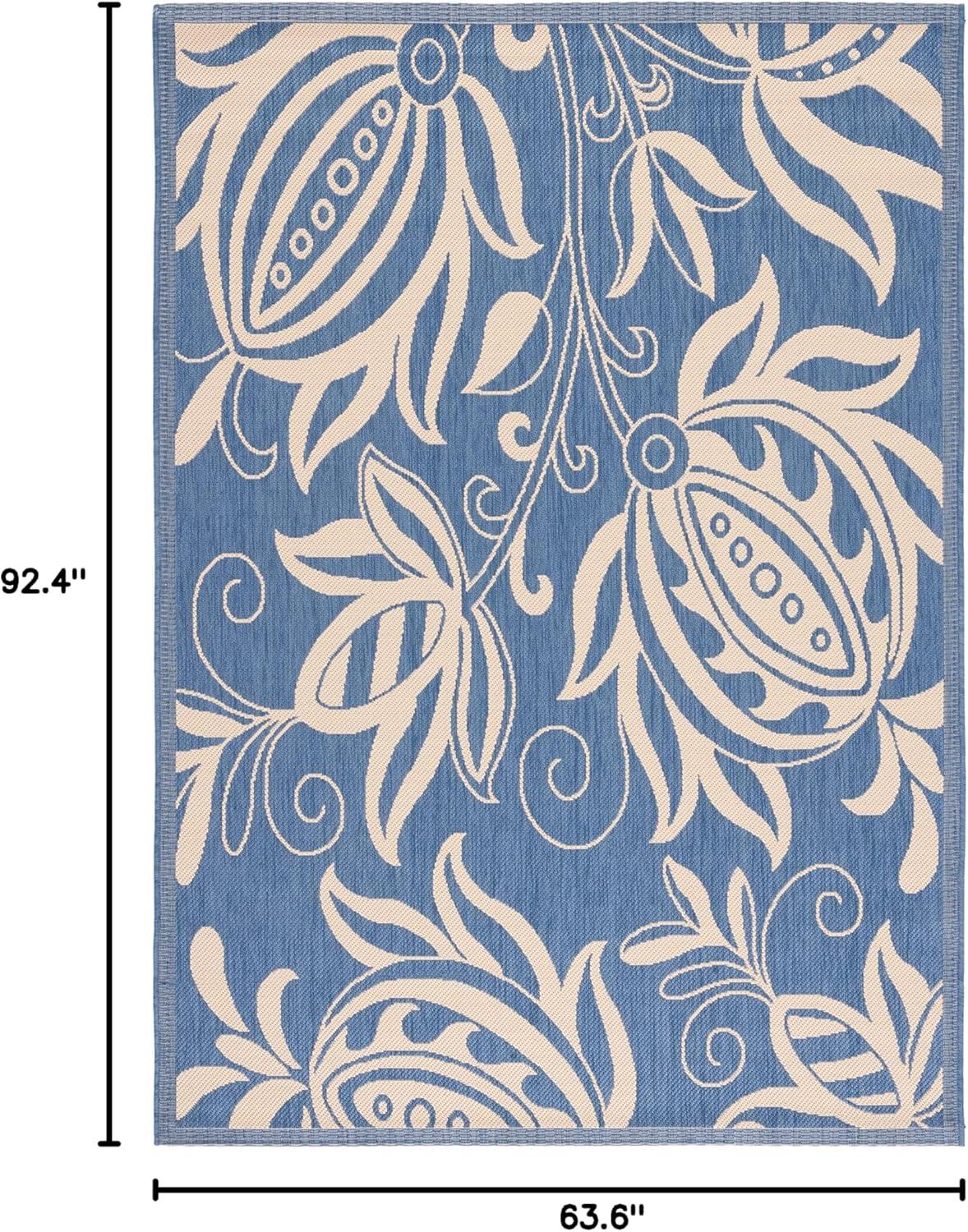 image:imageSAFAVIEH Washable Rug Outdoor Courtyard Collection 53 x 77 Chocolate amp Natural NonShedding amp Easy Cleaning Ideal for Patio Backyard Mudroom CY29613409BlueNatural