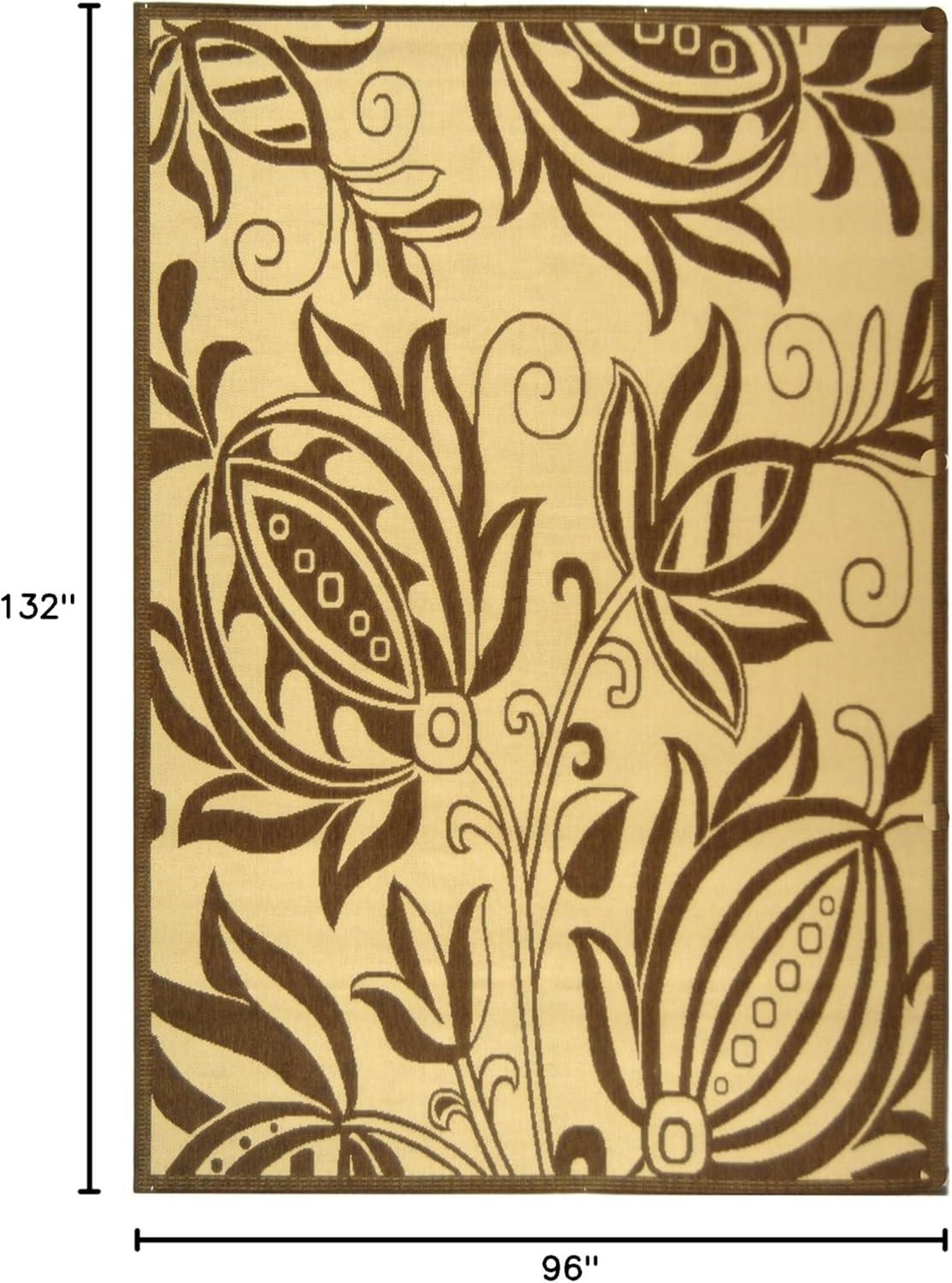 image:imageSAFAVIEH Washable Rug Outdoor Courtyard Collection 53 x 77 Chocolate amp Natural NonShedding amp Easy Cleaning Ideal for Patio Backyard Mudroom CY29613409NaturalBrown