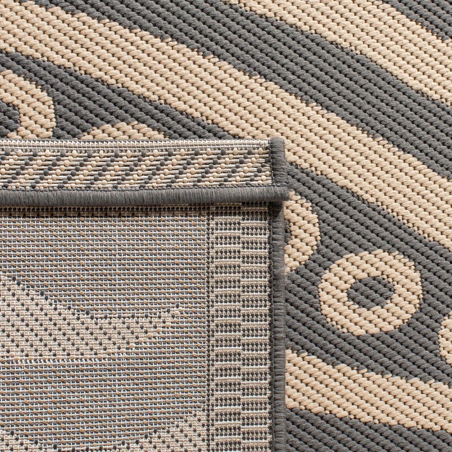 image:imageSAFAVIEH Washable Rug Outdoor Courtyard Collection 53 x 77 Chocolate amp Natural NonShedding amp Easy Cleaning Ideal for Patio Backyard Mudroom CY29613409GreyNatural