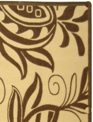 image:imageSAFAVIEH Washable Rug Outdoor Courtyard Collection 53 x 77 Chocolate amp Natural NonShedding amp Easy Cleaning Ideal for Patio Backyard Mudroom CY29613409NaturalBrown