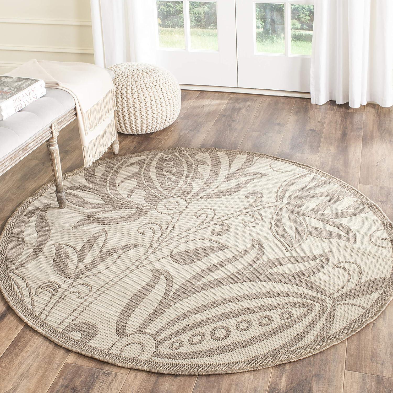 image:imageSAFAVIEH Washable Rug Outdoor Courtyard Collection 53 x 77 Chocolate amp Natural NonShedding amp Easy Cleaning Ideal for Patio Backyard Mudroom CY29613409NaturalBrown