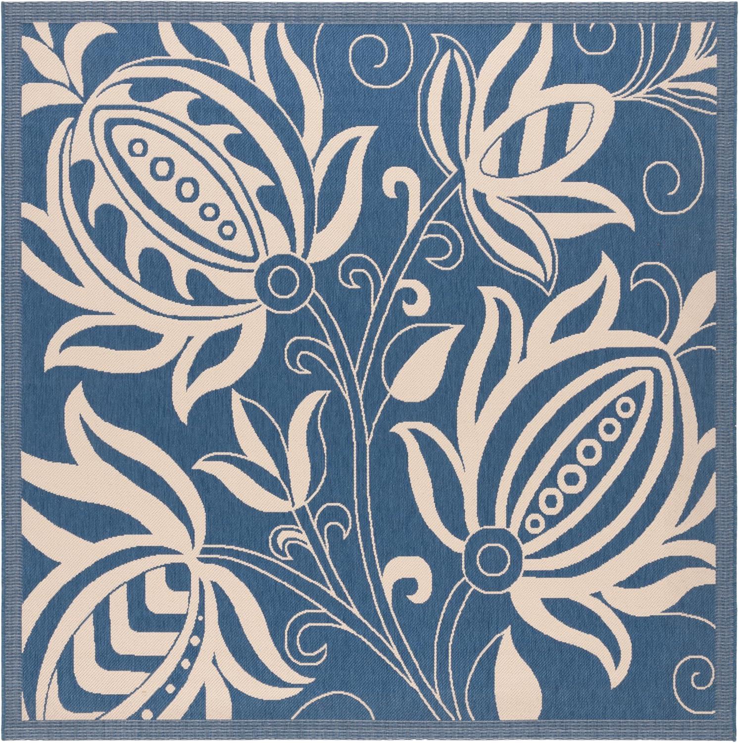 image:imageSAFAVIEH Washable Rug Outdoor Courtyard Collection 53 x 77 Chocolate amp Natural NonShedding amp Easy Cleaning Ideal for Patio Backyard Mudroom CY29613409BlueNatural