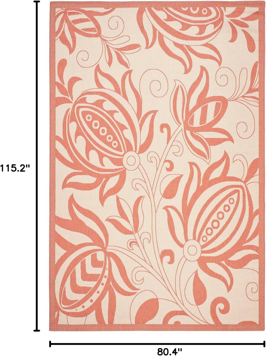 image:imageSAFAVIEH Washable Rug Outdoor Courtyard Collection 53 x 77 Chocolate amp Natural NonShedding amp Easy Cleaning Ideal for Patio Backyard Mudroom CY29613409NaturalTerra