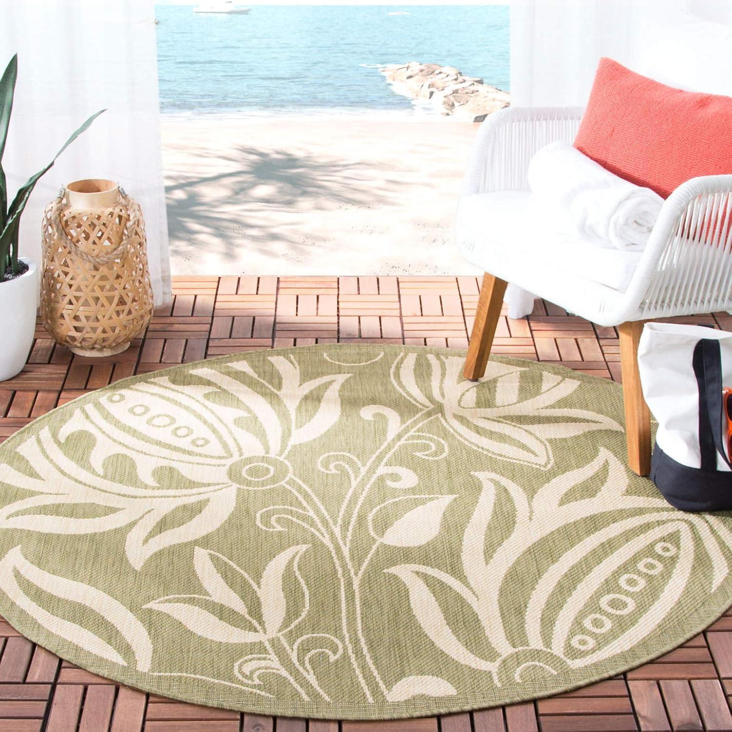 image:imageSAFAVIEH Washable Rug Outdoor Courtyard Collection 53 x 77 Chocolate amp Natural NonShedding amp Easy Cleaning Ideal for Patio Backyard Mudroom CY29613409OliveNatural