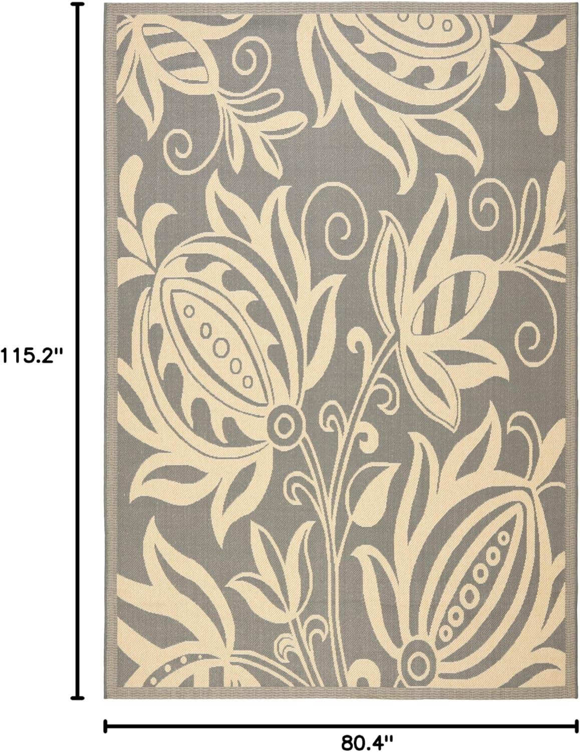image:imageSAFAVIEH Washable Rug Outdoor Courtyard Collection 53 x 77 Chocolate amp Natural NonShedding amp Easy Cleaning Ideal for Patio Backyard Mudroom CY29613409GreyNatural
