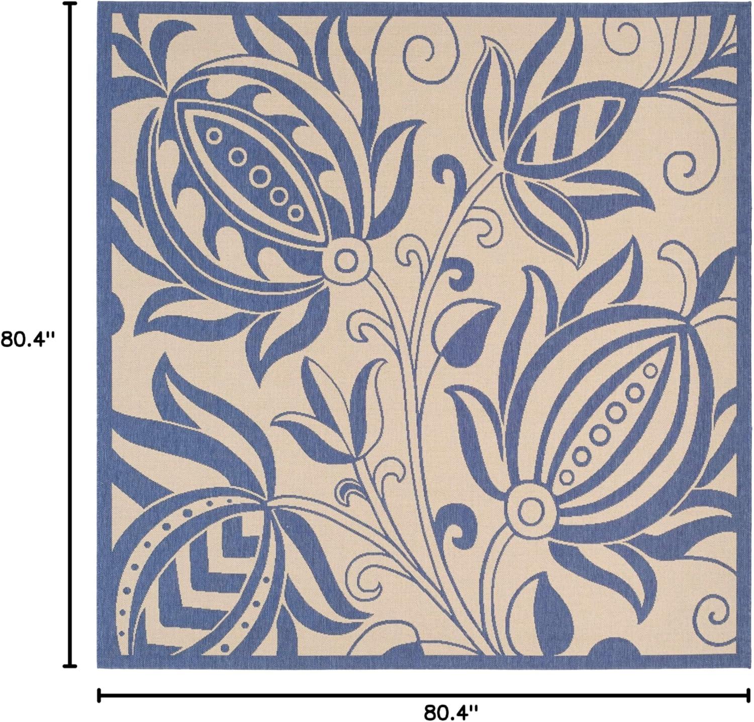 image:imageSAFAVIEH Washable Rug Outdoor Courtyard Collection 53 x 77 Chocolate amp Natural NonShedding amp Easy Cleaning Ideal for Patio Backyard Mudroom CY29613409NaturalBlue