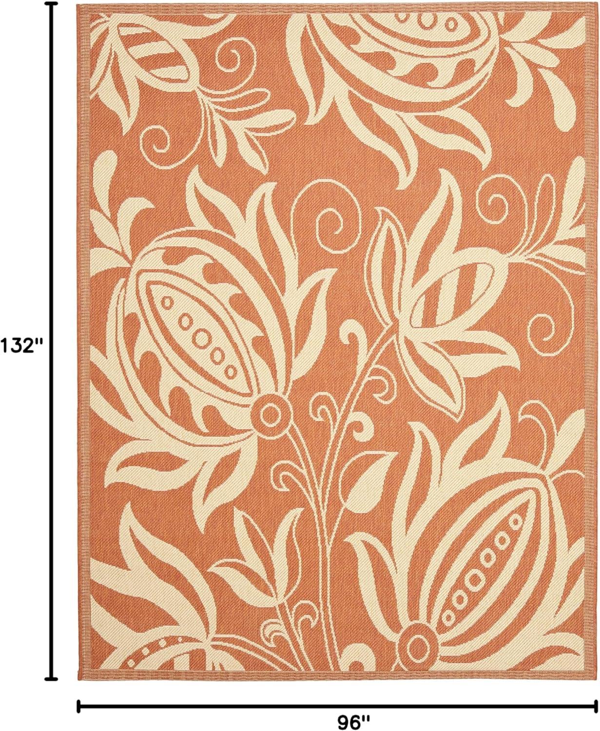 image:imageSAFAVIEH Washable Rug Outdoor Courtyard Collection 53 x 77 Chocolate amp Natural NonShedding amp Easy Cleaning Ideal for Patio Backyard Mudroom CY29613409TerracottaNatural