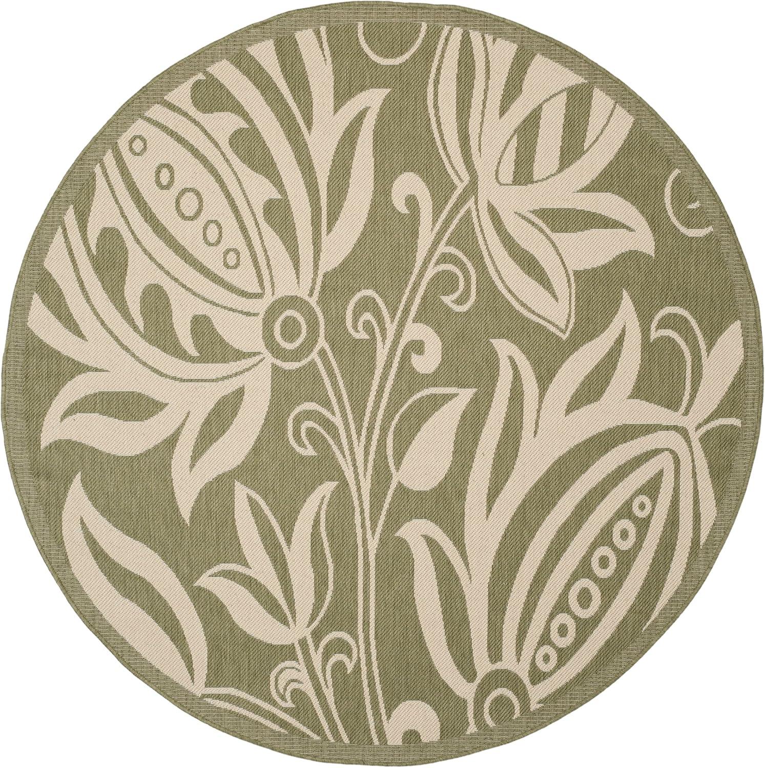 image:imageSAFAVIEH Washable Rug Outdoor Courtyard Collection 53 x 77 Chocolate amp Natural NonShedding amp Easy Cleaning Ideal for Patio Backyard Mudroom CY29613409OliveNatural