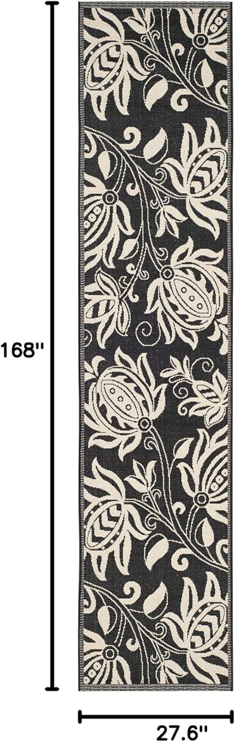 image:imageSAFAVIEH Washable Rug Outdoor Courtyard Collection 53 x 77 Chocolate amp Natural NonShedding amp Easy Cleaning Ideal for Patio Backyard Mudroom CY29613409BlackSand