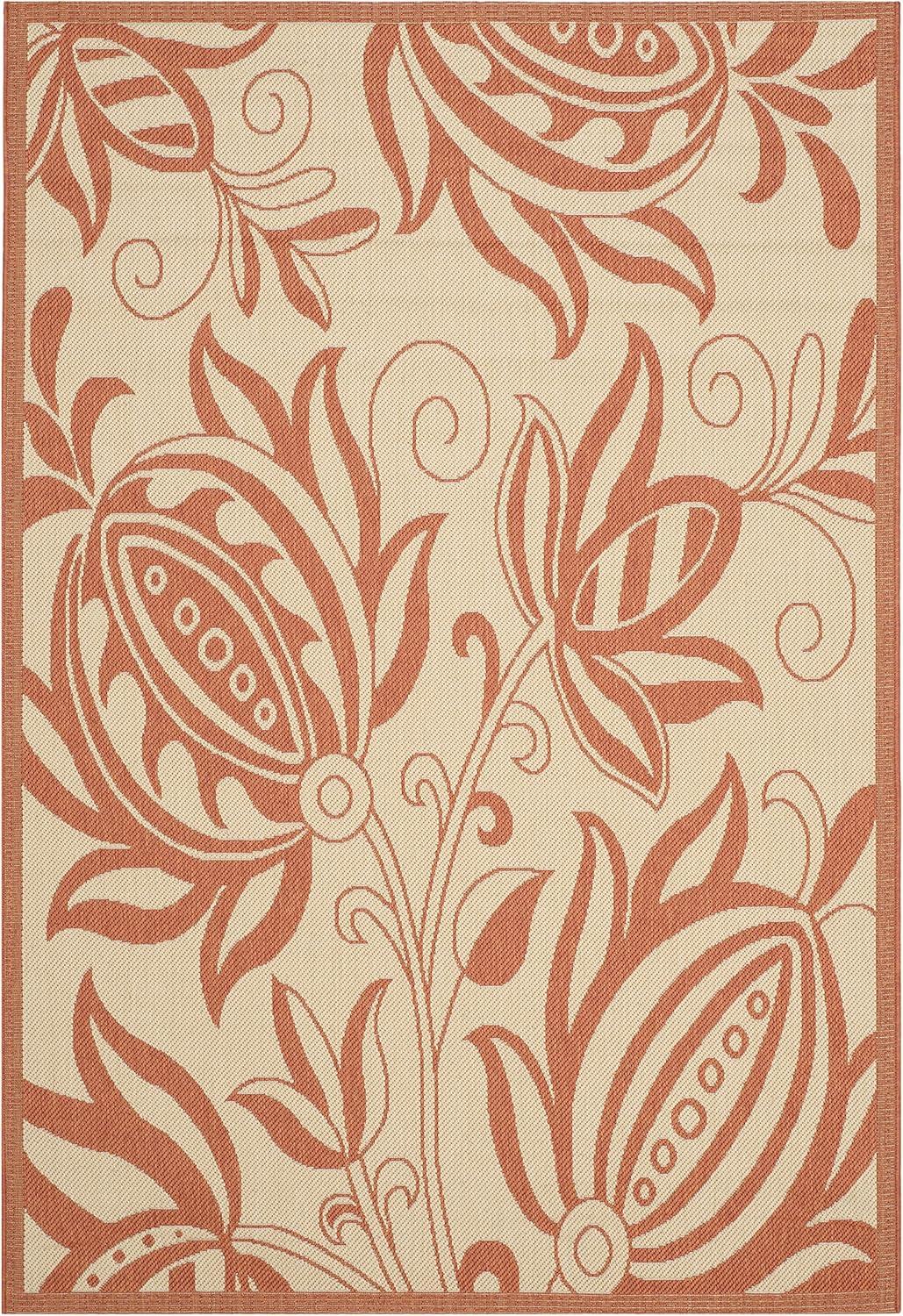image:imageSAFAVIEH Washable Rug Outdoor Courtyard Collection 53 x 77 Chocolate amp Natural NonShedding amp Easy Cleaning Ideal for Patio Backyard Mudroom CY29613409NaturalTerra
