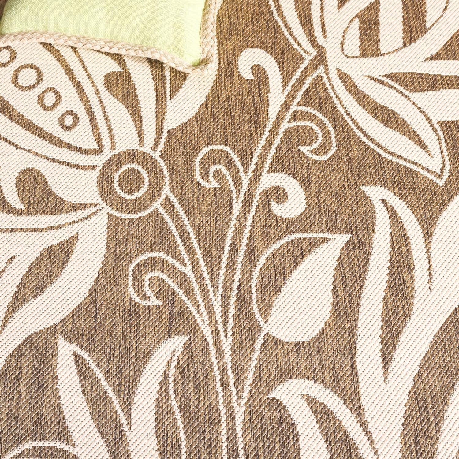 image:imageSAFAVIEH Washable Rug Outdoor Courtyard Collection 53 x 77 Chocolate amp Natural NonShedding amp Easy Cleaning Ideal for Patio Backyard Mudroom CY29613409BrownNatural