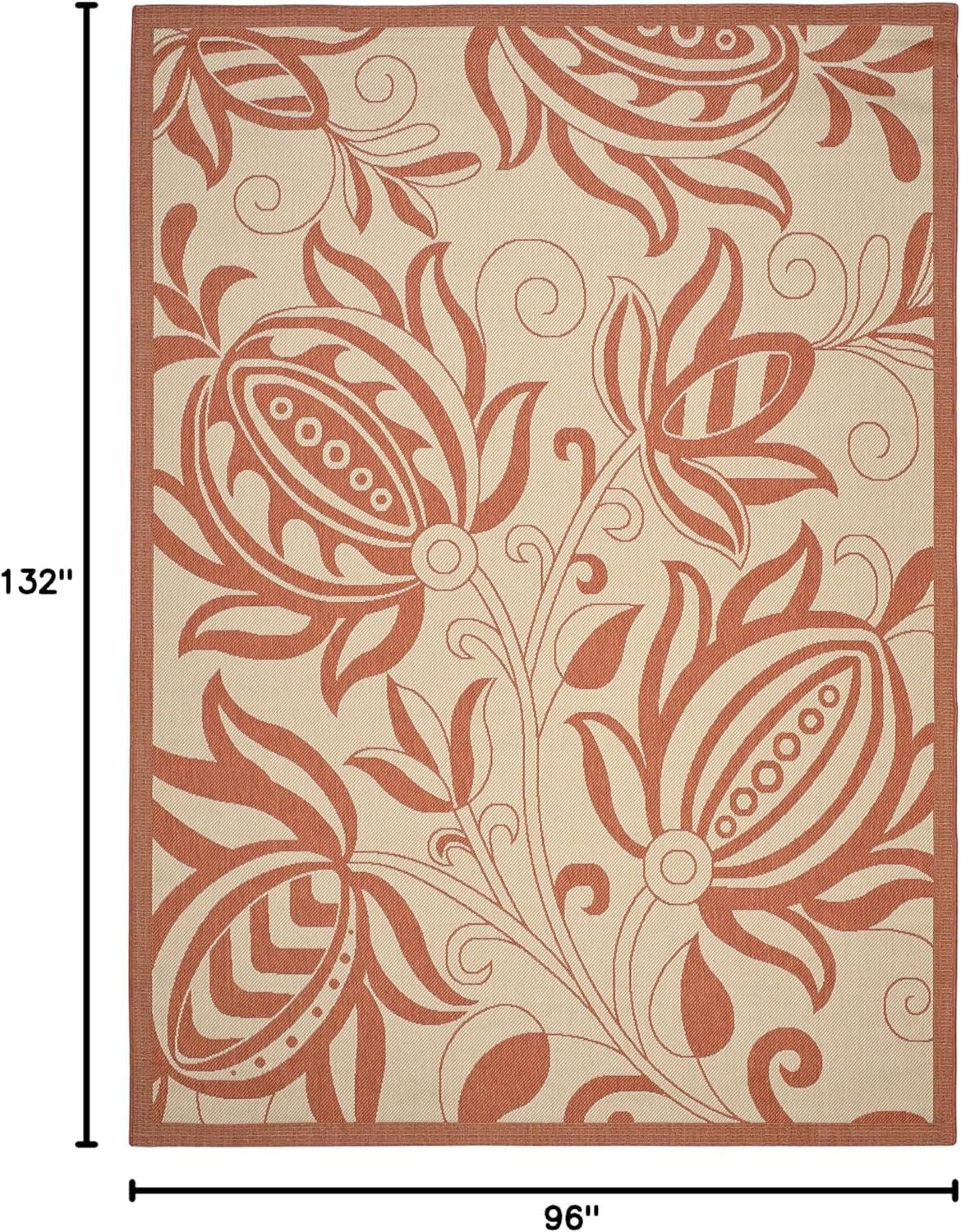 image:imageSAFAVIEH Washable Rug Outdoor Courtyard Collection 53 x 77 Chocolate amp Natural NonShedding amp Easy Cleaning Ideal for Patio Backyard Mudroom CY29613409NaturalTerra