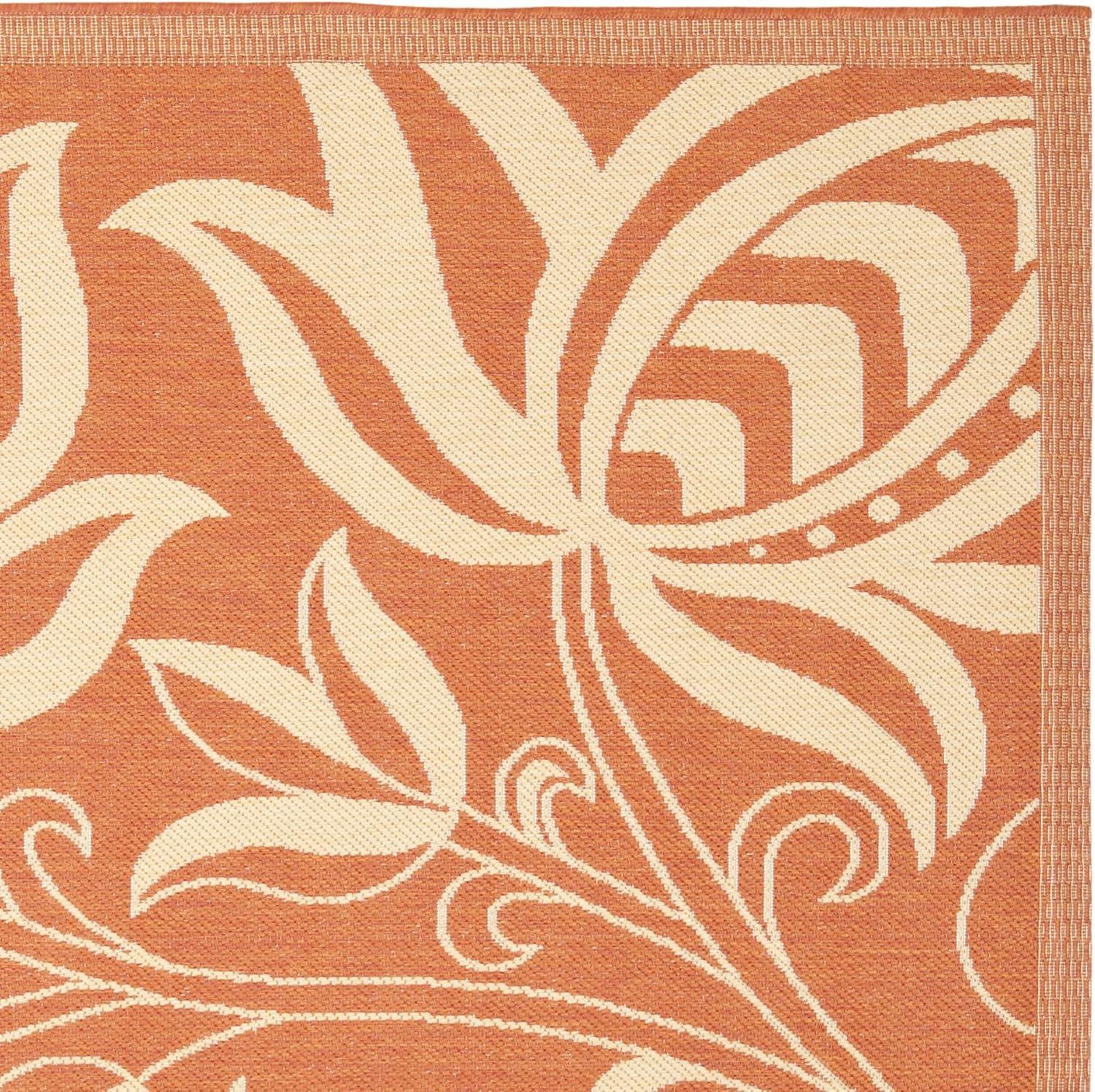 image:imageSAFAVIEH Washable Rug Outdoor Courtyard Collection 53 x 77 Chocolate amp Natural NonShedding amp Easy Cleaning Ideal for Patio Backyard Mudroom CY29613409TerracottaNatural