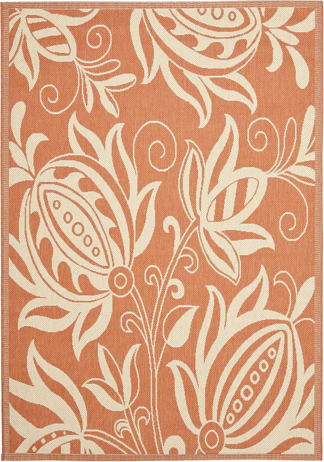 image:imageSAFAVIEH Washable Rug Outdoor Courtyard Collection 53 x 77 Chocolate amp Natural NonShedding amp Easy Cleaning Ideal for Patio Backyard Mudroom CY29613409TerracottaNatural