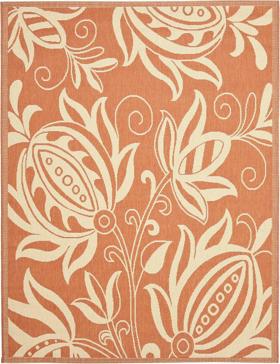image:imageSAFAVIEH Washable Rug Outdoor Courtyard Collection 53 x 77 Chocolate amp Natural NonShedding amp Easy Cleaning Ideal for Patio Backyard Mudroom CY29613409TerracottaNatural