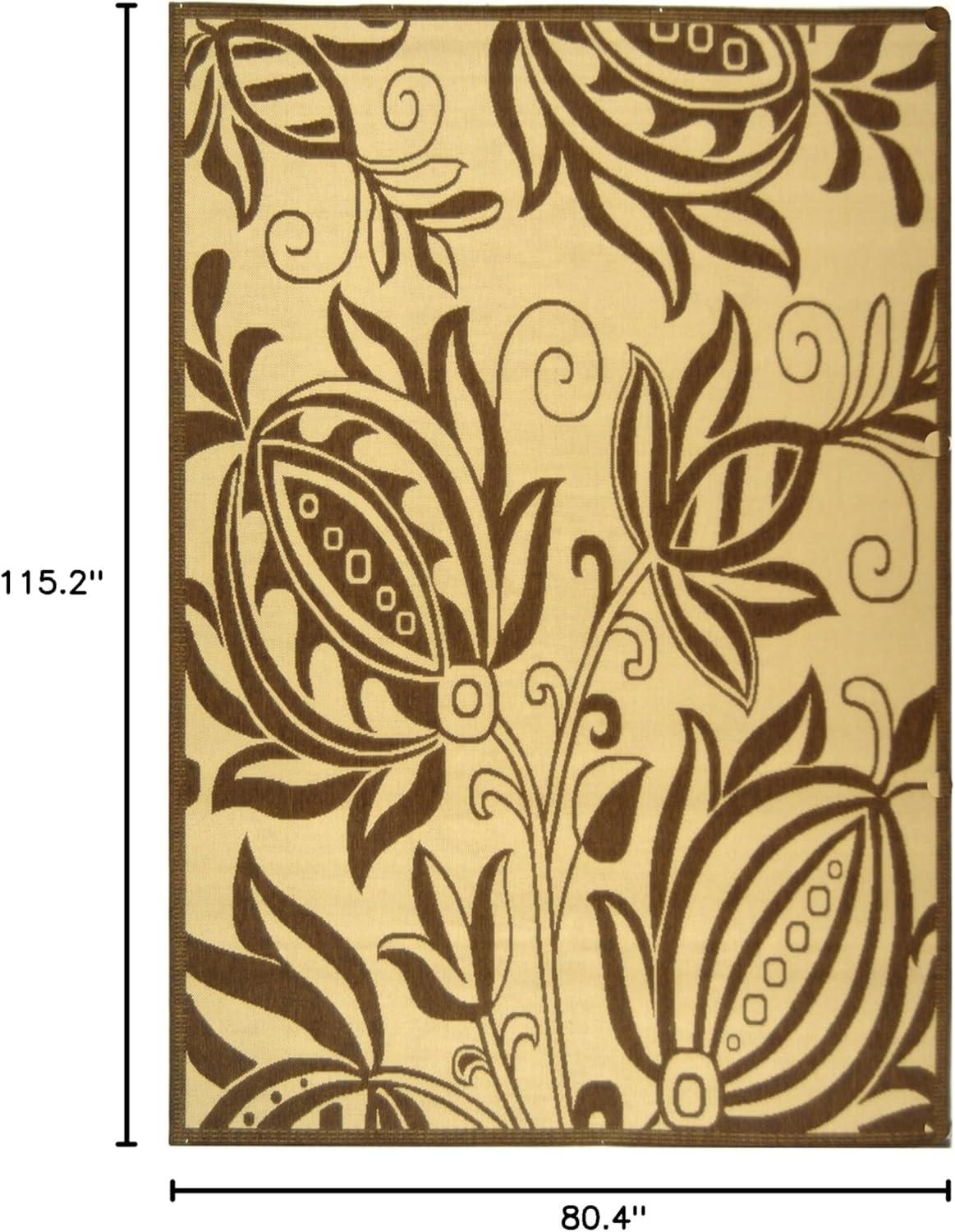 image:imageSAFAVIEH Washable Rug Outdoor Courtyard Collection 53 x 77 Chocolate amp Natural NonShedding amp Easy Cleaning Ideal for Patio Backyard Mudroom CY29613409NaturalBrown