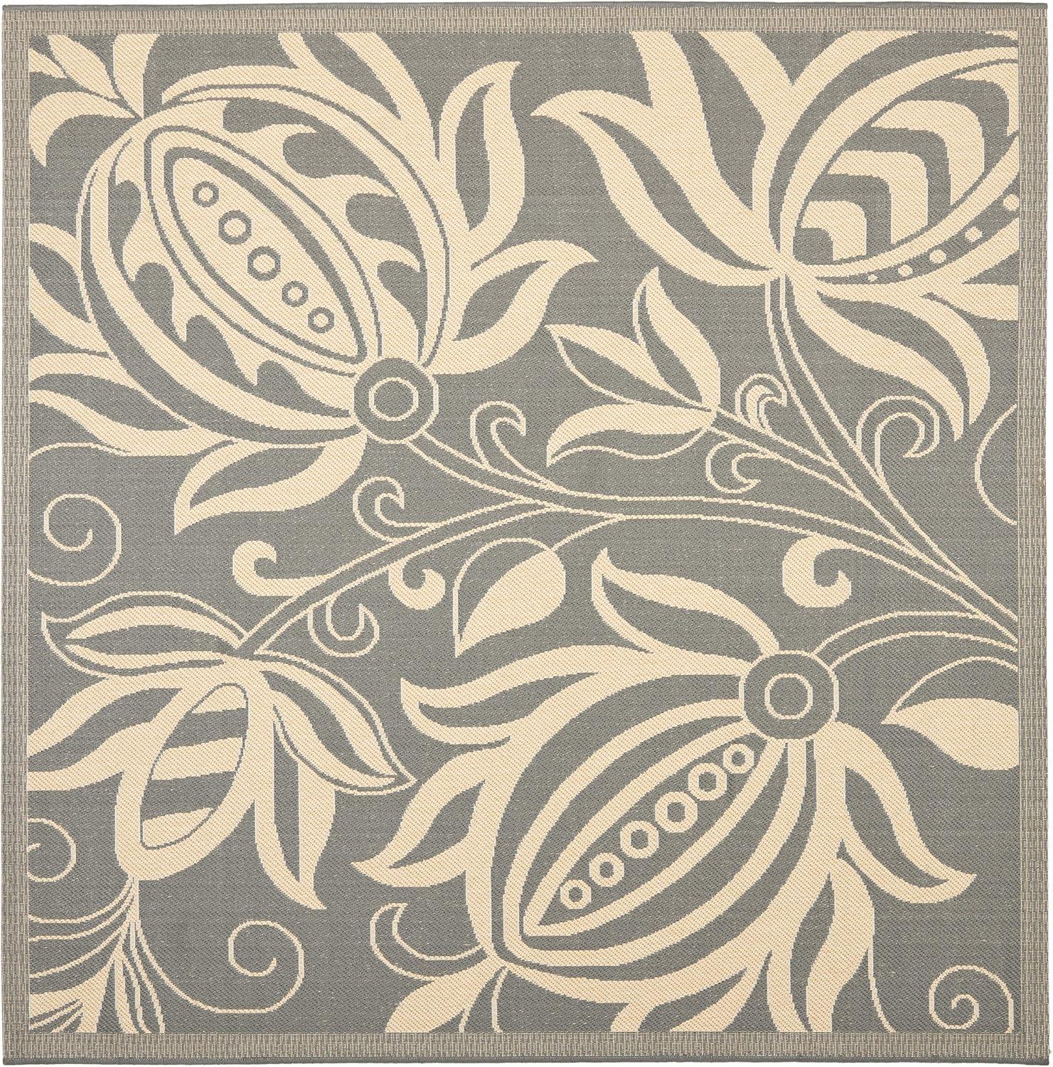 image:imageSAFAVIEH Washable Rug Outdoor Courtyard Collection 53 x 77 Chocolate amp Natural NonShedding amp Easy Cleaning Ideal for Patio Backyard Mudroom CY29613409GreyNatural
