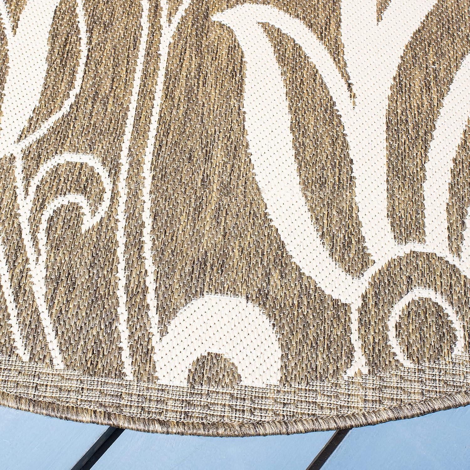 image:imageSAFAVIEH Washable Rug Outdoor Courtyard Collection 53 x 77 Chocolate amp Natural NonShedding amp Easy Cleaning Ideal for Patio Backyard Mudroom CY29613409BrownNatural