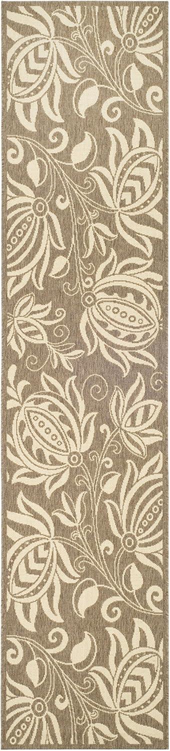 image:imageSAFAVIEH Washable Rug Outdoor Courtyard Collection 53 x 77 Chocolate amp Natural NonShedding amp Easy Cleaning Ideal for Patio Backyard Mudroom CY29613409BrownNatural