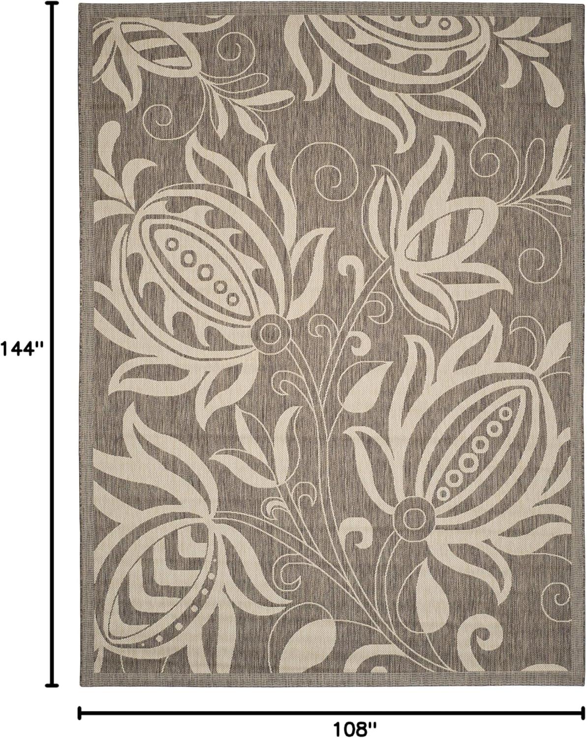 image:imageSAFAVIEH Washable Rug Outdoor Courtyard Collection 53 x 77 Chocolate amp Natural NonShedding amp Easy Cleaning Ideal for Patio Backyard Mudroom CY29613409BrownNatural