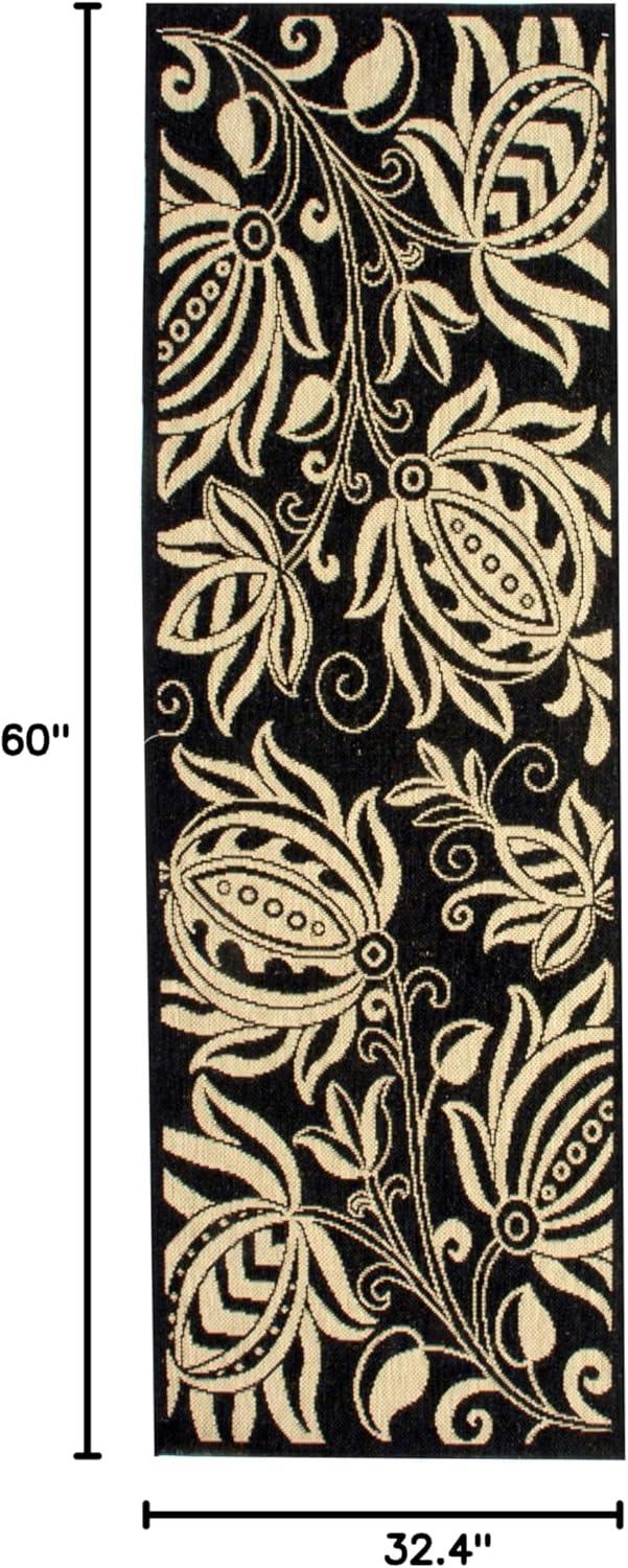 image:imageSAFAVIEH Washable Rug Outdoor Courtyard Collection 53 x 77 Chocolate amp Natural NonShedding amp Easy Cleaning Ideal for Patio Backyard Mudroom CY29613409BlackSand