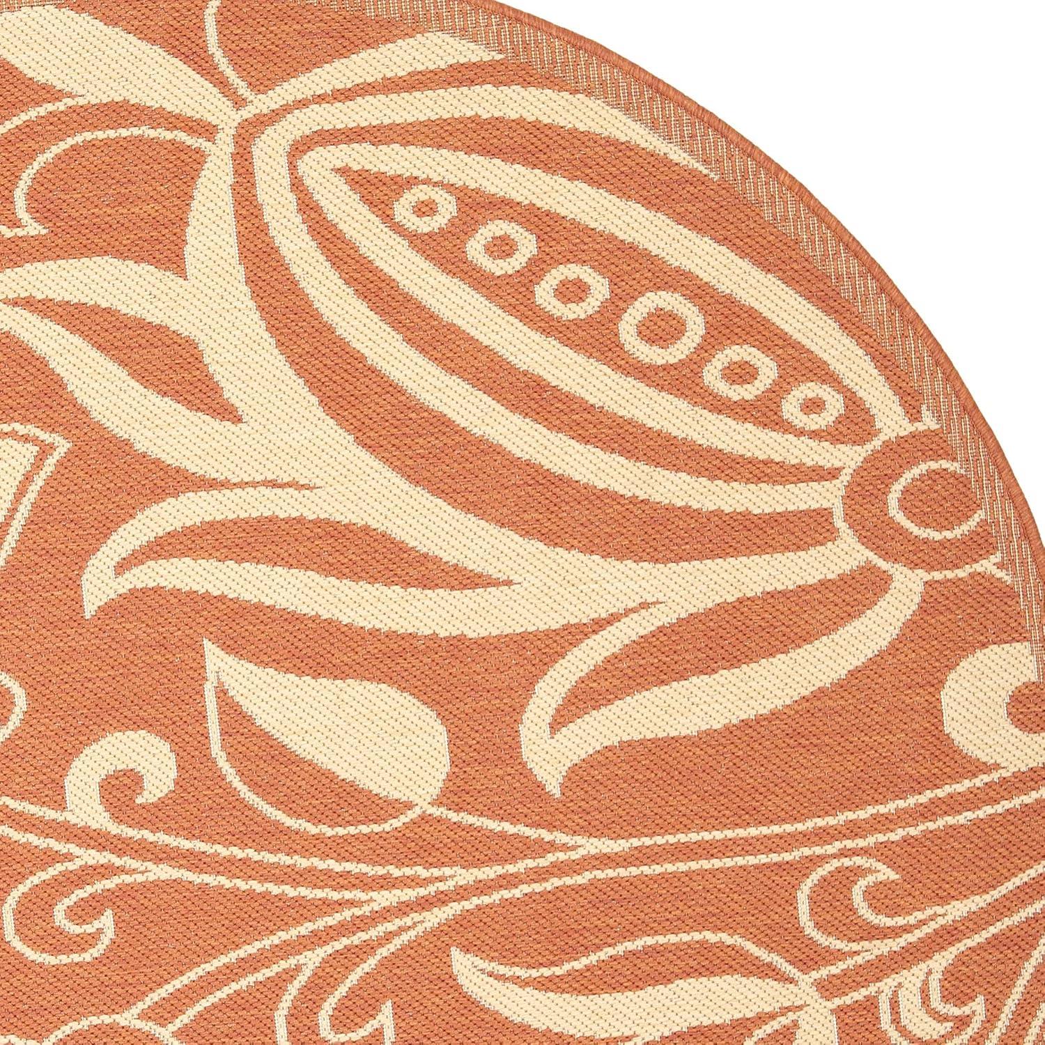 image:imageSAFAVIEH Washable Rug Outdoor Courtyard Collection 53 x 77 Chocolate amp Natural NonShedding amp Easy Cleaning Ideal for Patio Backyard Mudroom CY29613409TerracottaNatural