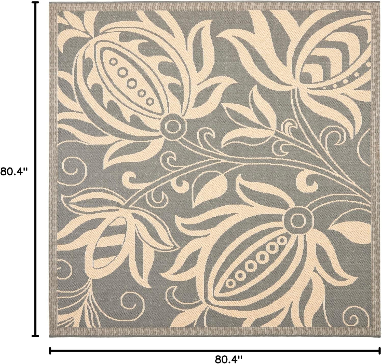 image:imageSAFAVIEH Washable Rug Outdoor Courtyard Collection 53 x 77 Chocolate amp Natural NonShedding amp Easy Cleaning Ideal for Patio Backyard Mudroom CY29613409GreyNatural