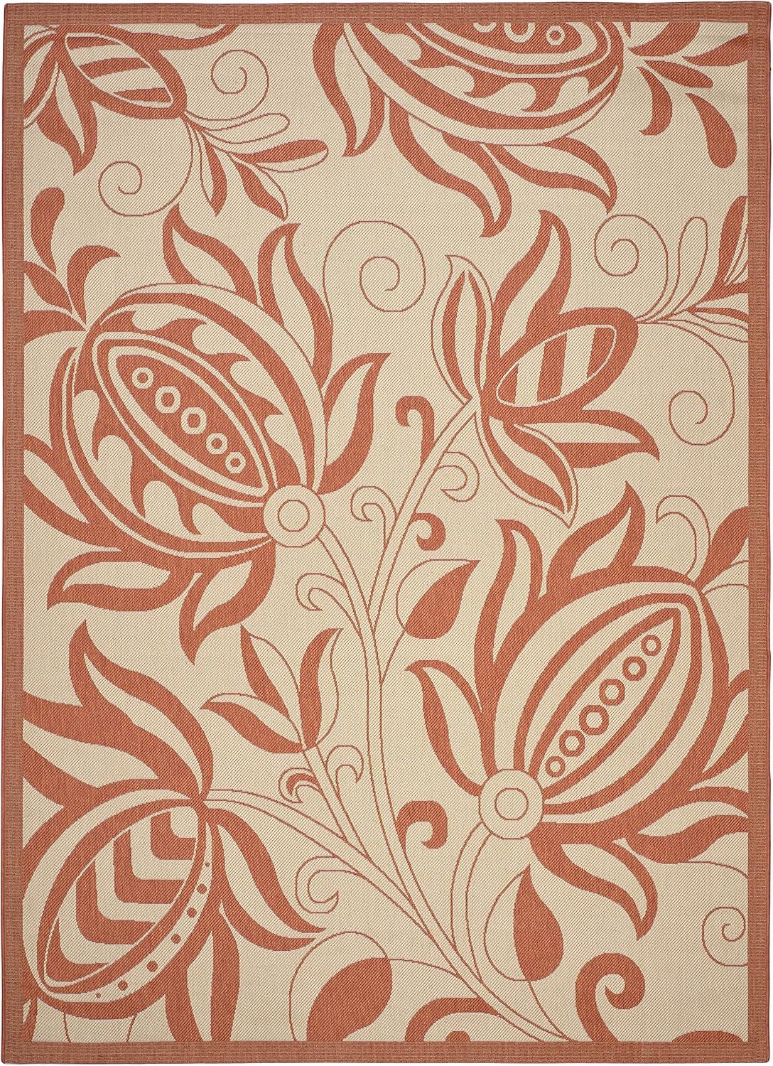 image:imageSAFAVIEH Washable Rug Outdoor Courtyard Collection 53 x 77 Chocolate amp Natural NonShedding amp Easy Cleaning Ideal for Patio Backyard Mudroom CY29613409NaturalTerra
