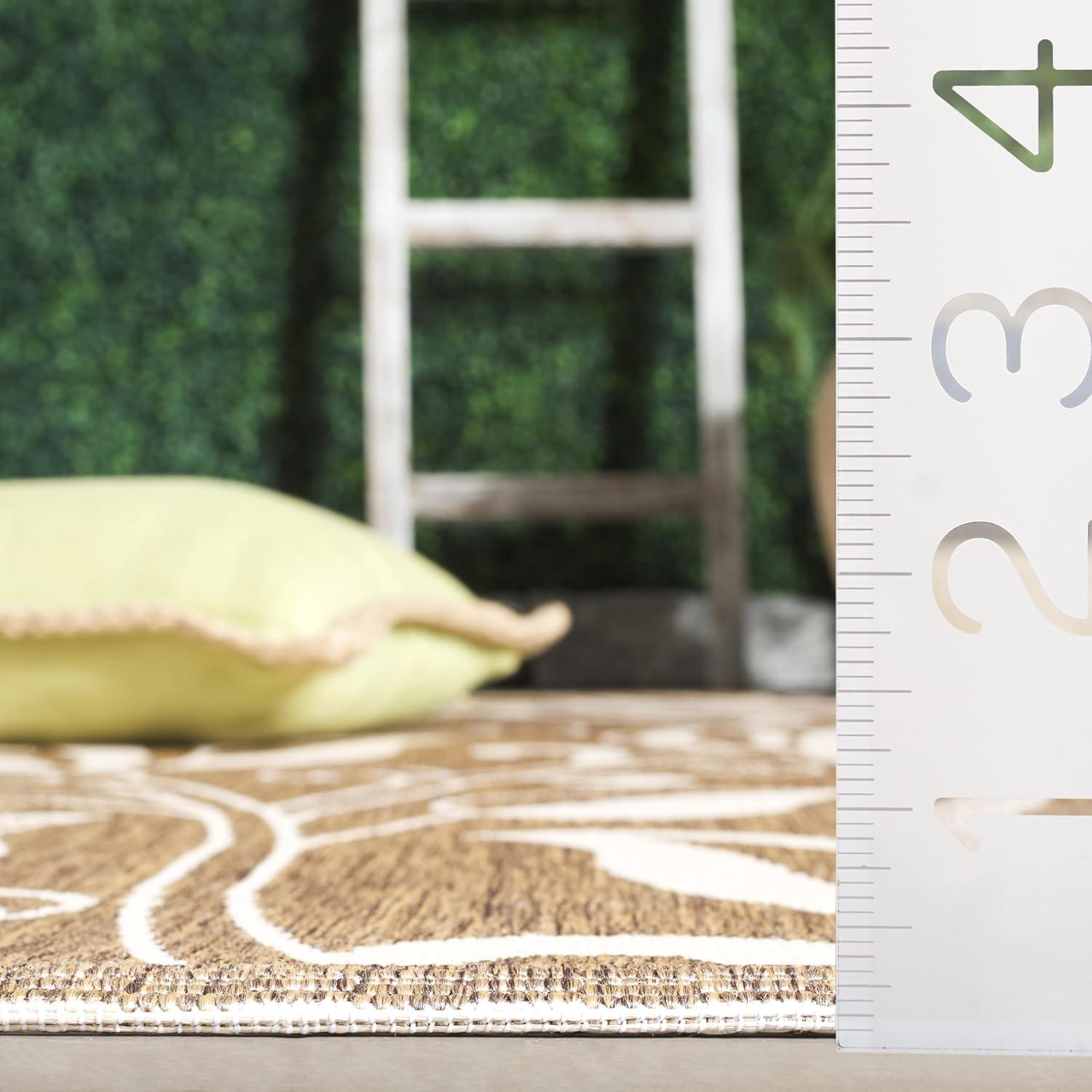 image:imageSAFAVIEH Washable Rug Outdoor Courtyard Collection 53 x 77 Chocolate amp Natural NonShedding amp Easy Cleaning Ideal for Patio Backyard Mudroom CY29613409BrownNatural