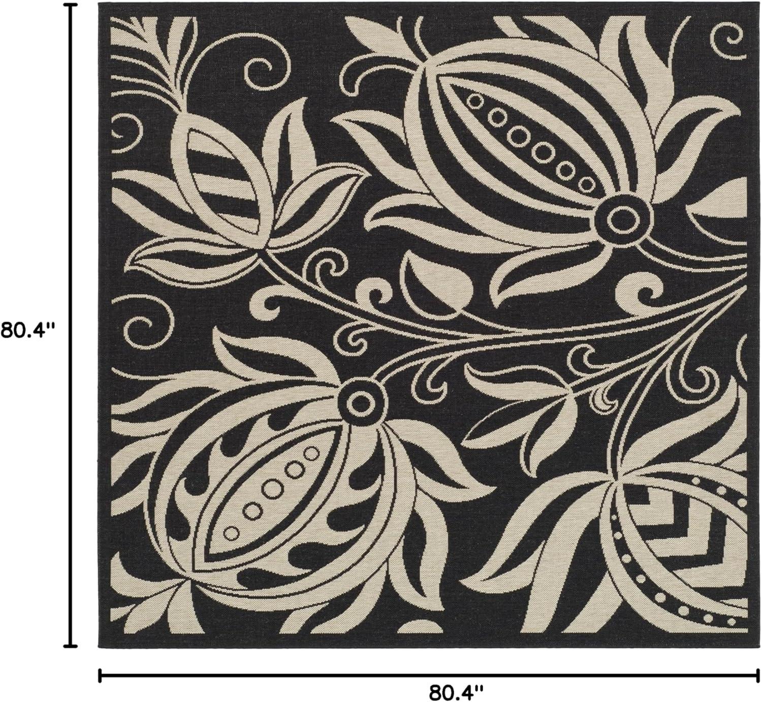image:imageSAFAVIEH Washable Rug Outdoor Courtyard Collection 53 x 77 Chocolate amp Natural NonShedding amp Easy Cleaning Ideal for Patio Backyard Mudroom CY29613409BlackSand