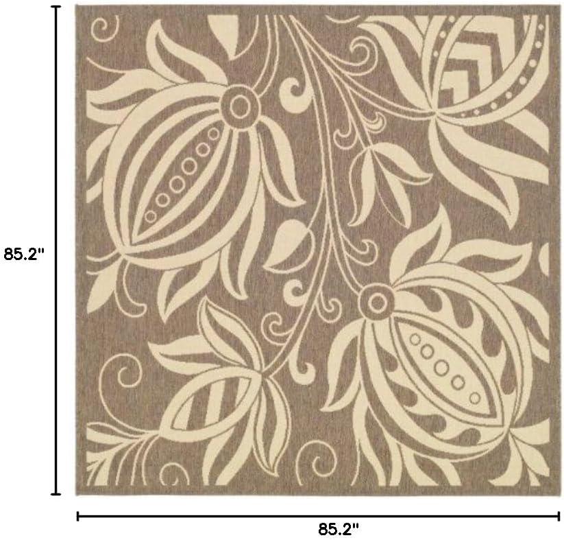 image:imageSAFAVIEH Washable Rug Outdoor Courtyard Collection 53 x 77 Chocolate amp Natural NonShedding amp Easy Cleaning Ideal for Patio Backyard Mudroom CY29613409BrownNatural