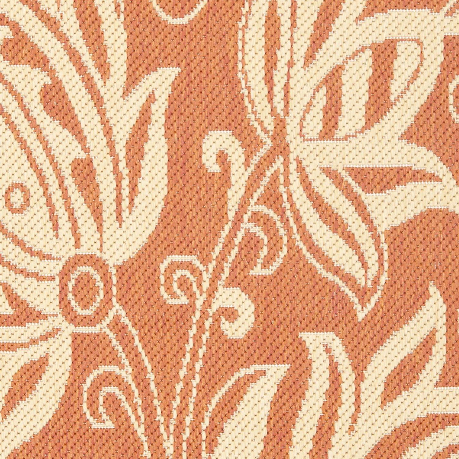 image:imageSAFAVIEH Washable Rug Outdoor Courtyard Collection 53 x 77 Chocolate amp Natural NonShedding amp Easy Cleaning Ideal for Patio Backyard Mudroom CY29613409TerracottaNatural