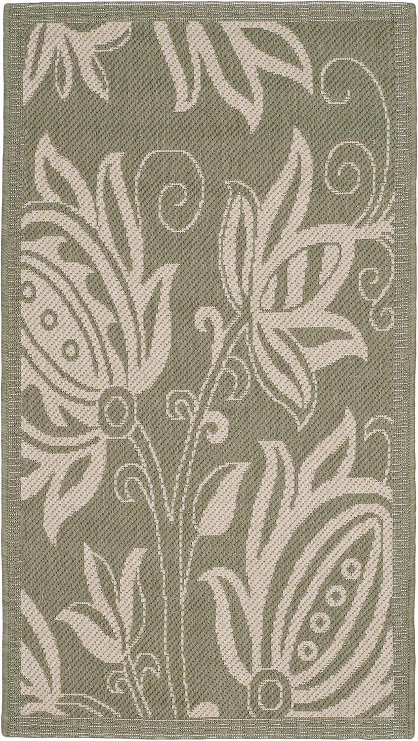 image:imageSAFAVIEH Washable Rug Outdoor Courtyard Collection 53 x 77 Chocolate amp Natural NonShedding amp Easy Cleaning Ideal for Patio Backyard Mudroom CY29613409OliveNatural