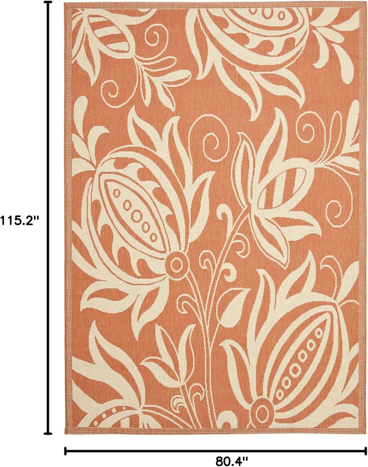 image:imageSAFAVIEH Washable Rug Outdoor Courtyard Collection 53 x 77 Chocolate amp Natural NonShedding amp Easy Cleaning Ideal for Patio Backyard Mudroom CY29613409TerracottaNatural
