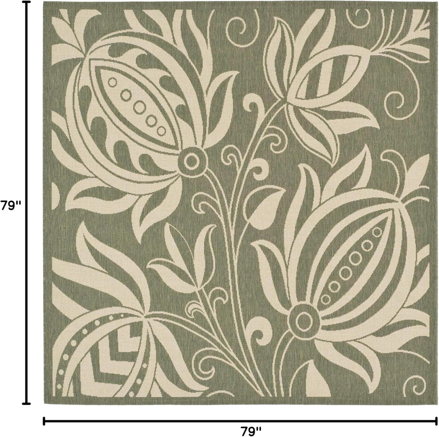 image:imageSAFAVIEH Washable Rug Outdoor Courtyard Collection 53 x 77 Chocolate amp Natural NonShedding amp Easy Cleaning Ideal for Patio Backyard Mudroom CY29613409OliveNatural