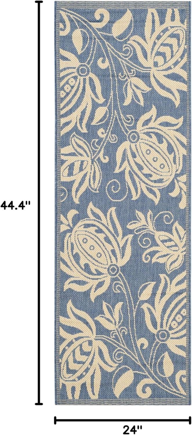 image:imageSAFAVIEH Washable Rug Outdoor Courtyard Collection 53 x 77 Chocolate amp Natural NonShedding amp Easy Cleaning Ideal for Patio Backyard Mudroom CY29613409BlueNatural