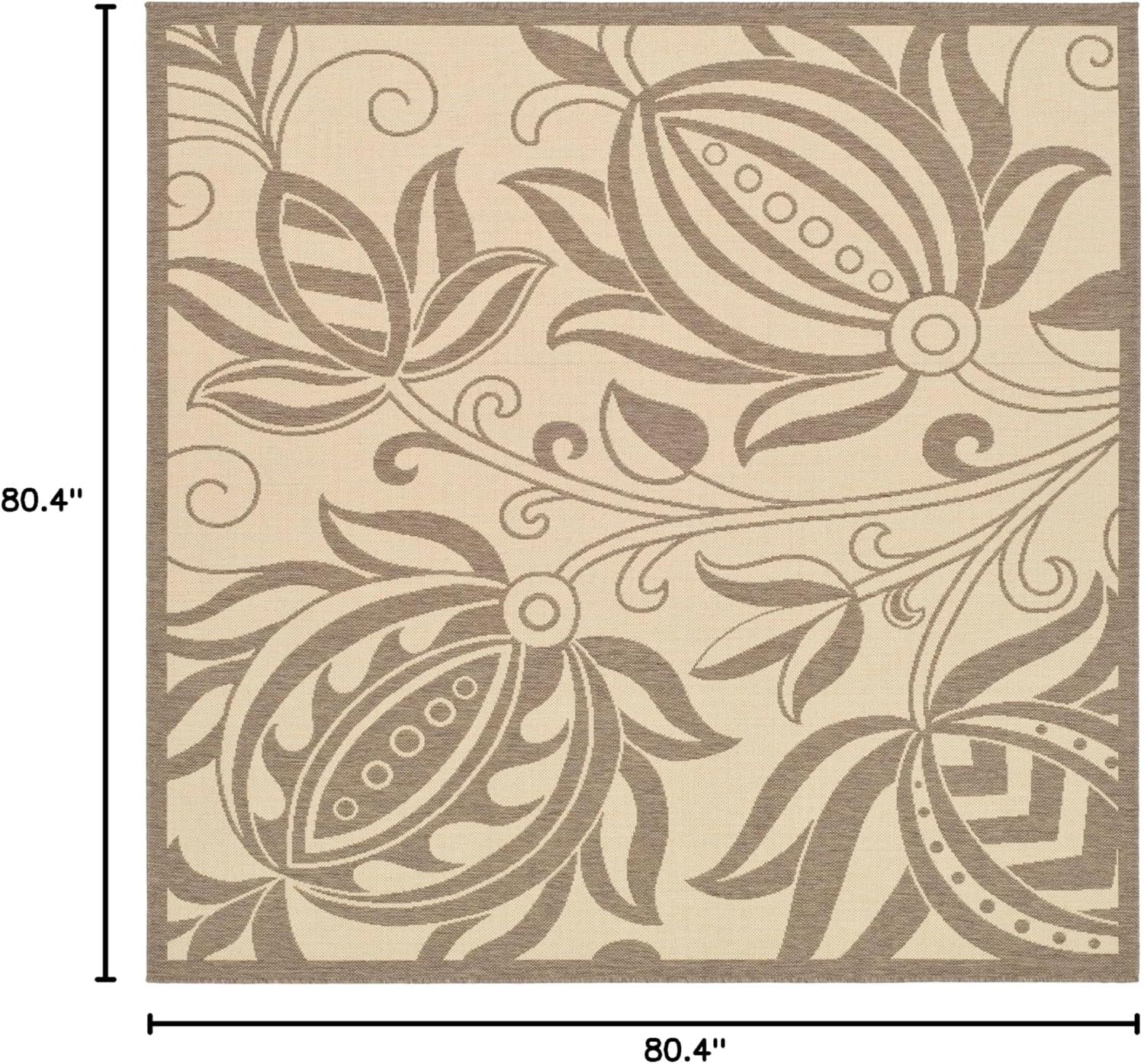 image:imageSAFAVIEH Washable Rug Outdoor Courtyard Collection 53 x 77 Chocolate amp Natural NonShedding amp Easy Cleaning Ideal for Patio Backyard Mudroom CY29613409NaturalBrown