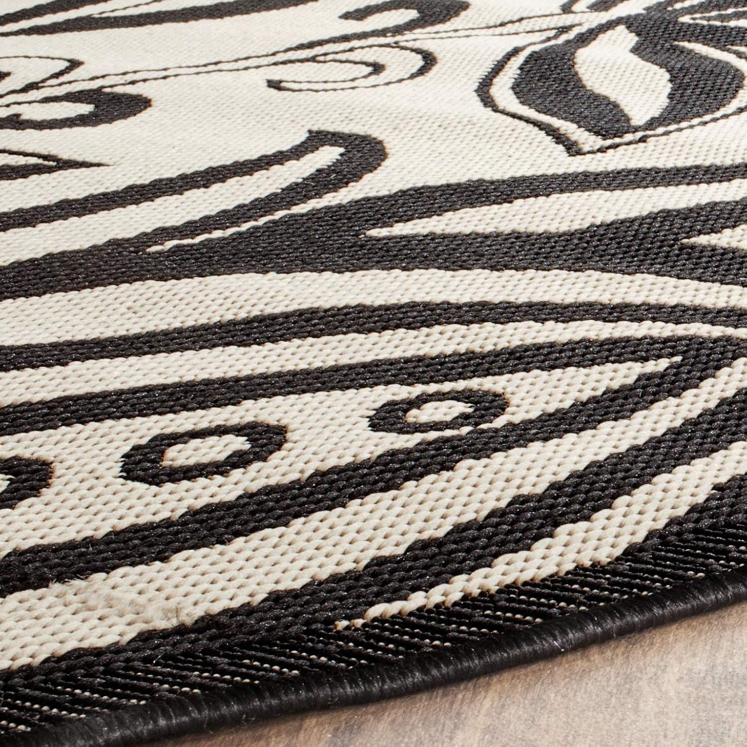 image:imageSAFAVIEH Washable Rug Outdoor Courtyard Collection 53 x 77 Chocolate amp Natural NonShedding amp Easy Cleaning Ideal for Patio Backyard Mudroom CY29613409SandBlack