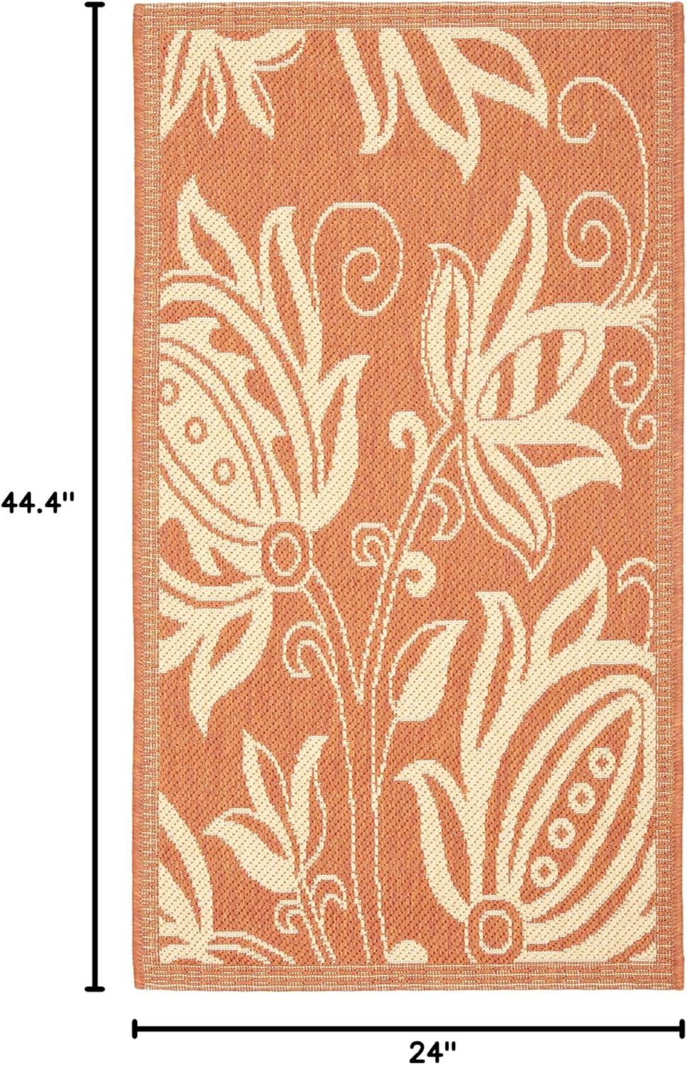 image:imageSAFAVIEH Washable Rug Outdoor Courtyard Collection 53 x 77 Chocolate amp Natural NonShedding amp Easy Cleaning Ideal for Patio Backyard Mudroom CY29613409TerracottaNatural